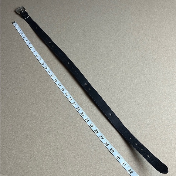 Fossil Western Belt Womens Black Leather Silver Tone Conchos - Size M - Picture 8 of 8